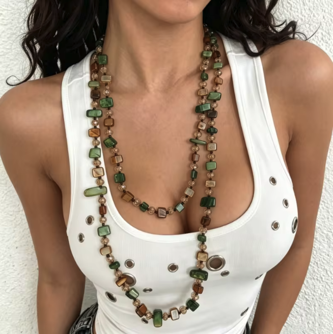 Bohemian Terra Stone Layered Necklace