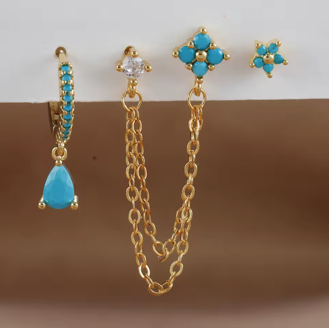 Butterfly Earring Set 4pcs