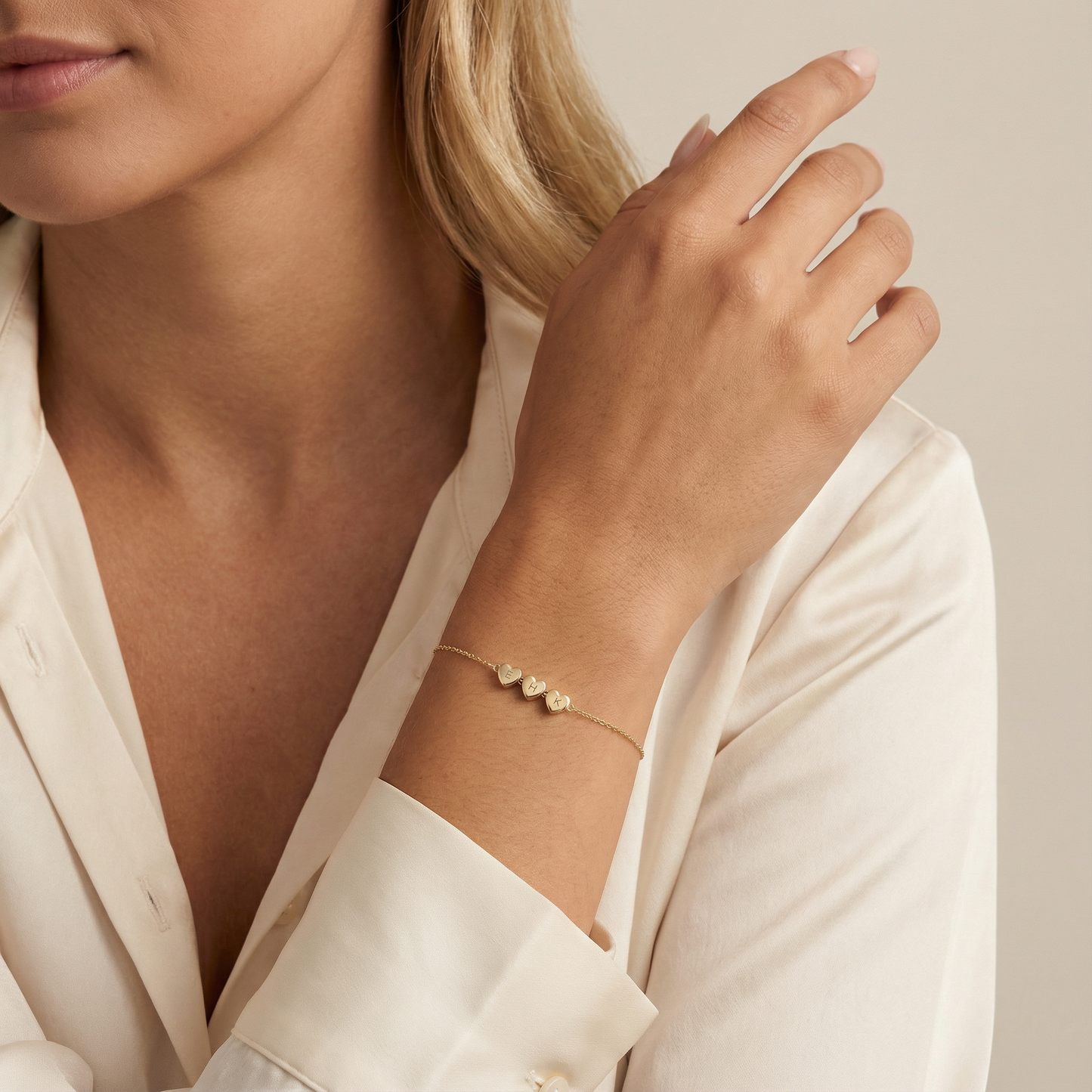 Initial Heart Charm Bracelet