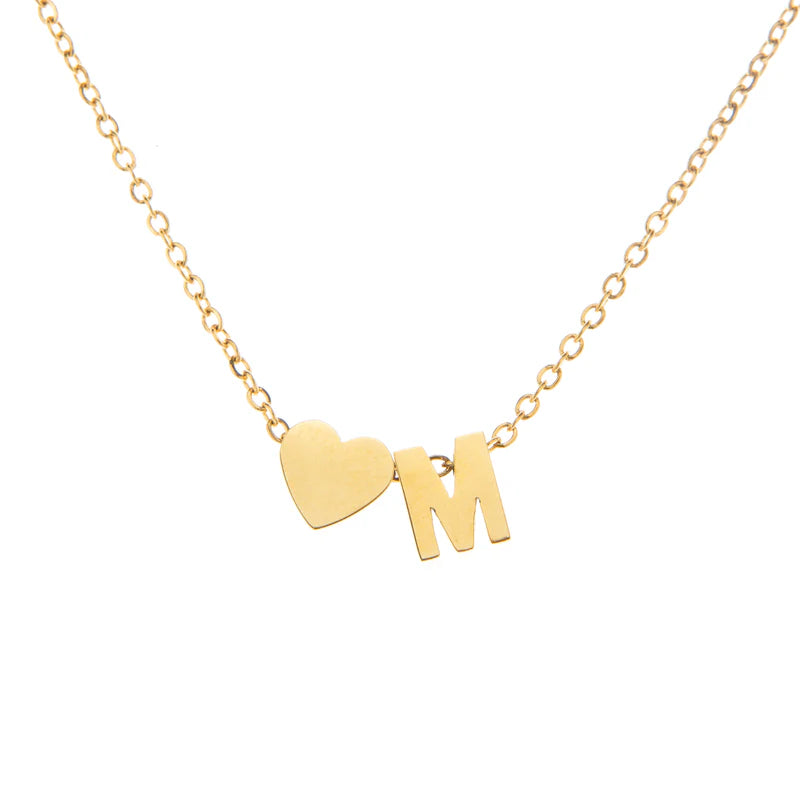 Heart & Initial Necklace