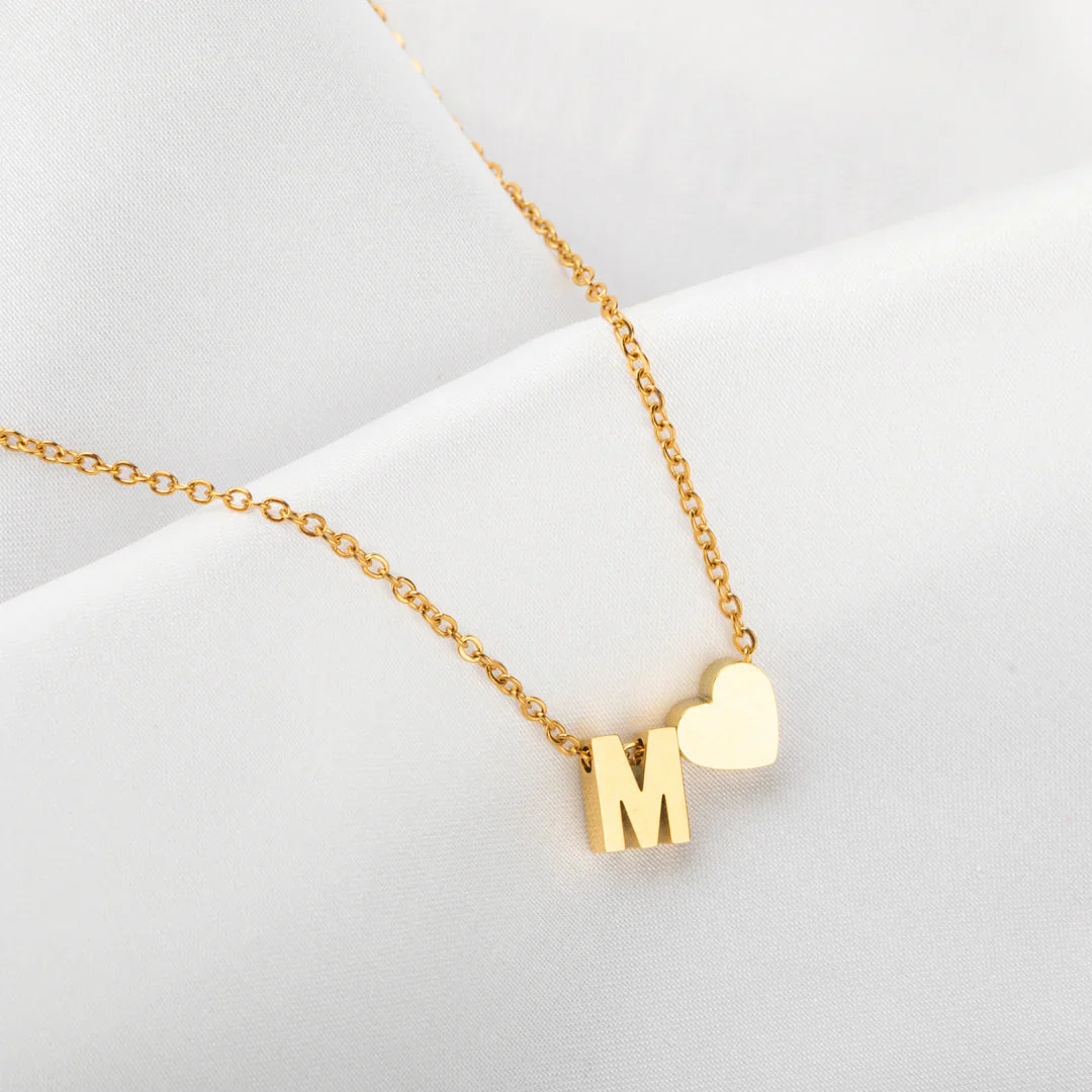 Heart & Initial Necklace