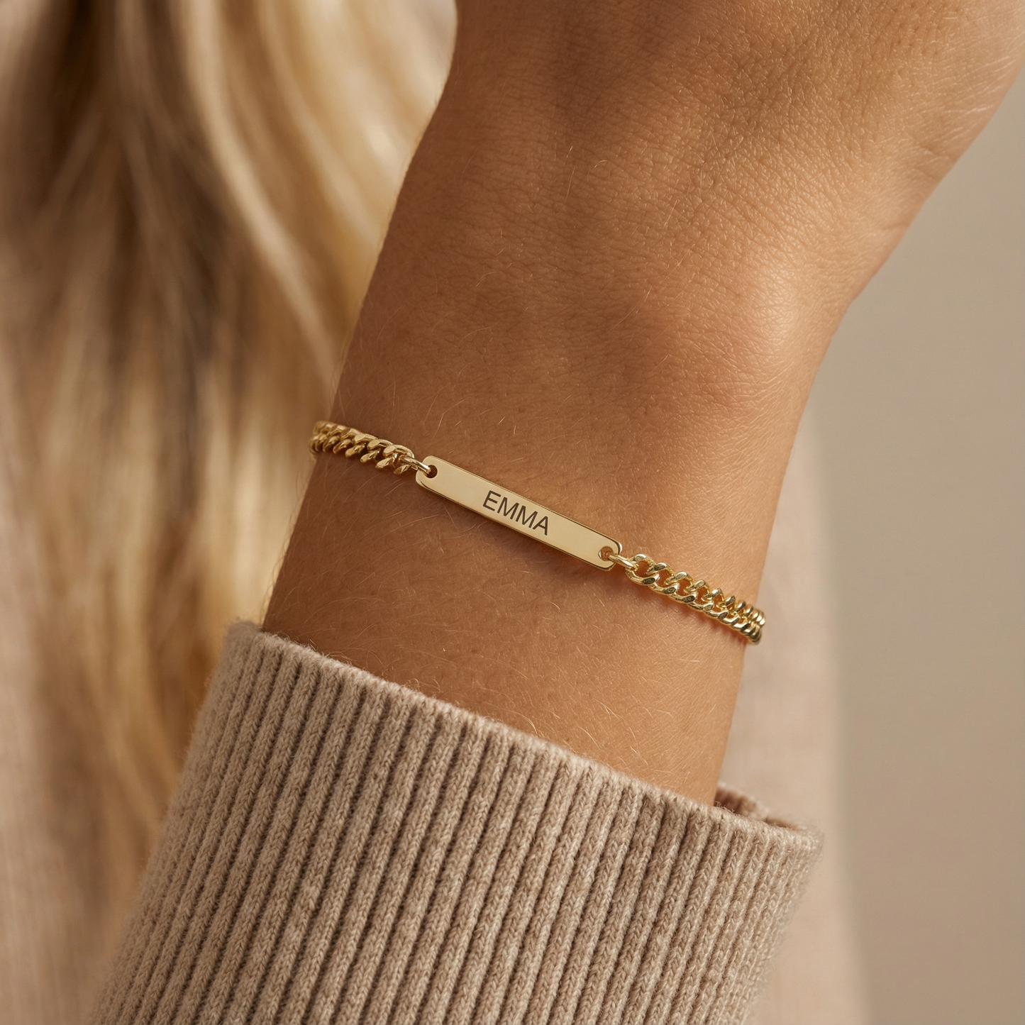 Custom Name Bar Bracelet