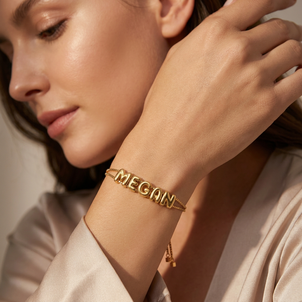 Polished Bubble Name Bracelet