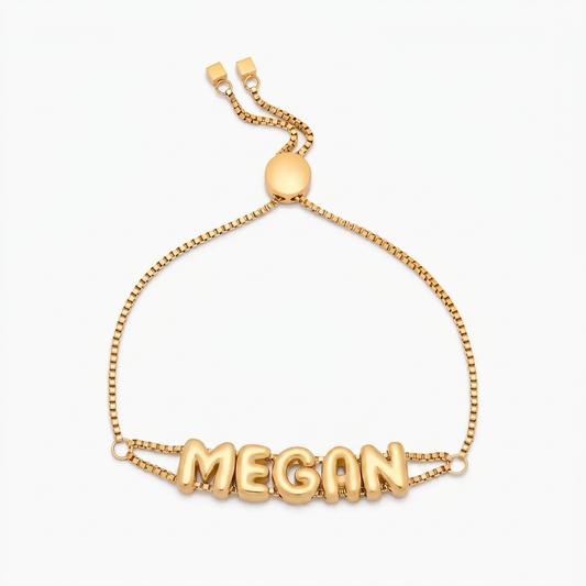 Polished Bubble Name Bracelet