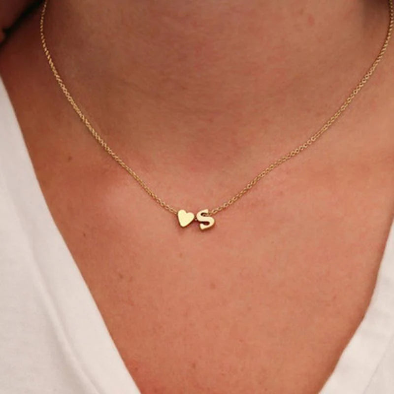 Heart & Initial Necklace
