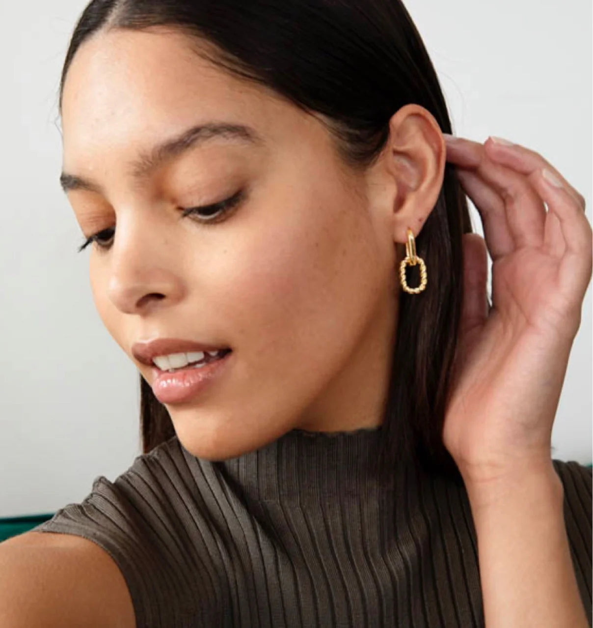 Layla Drop Hoop Earrings