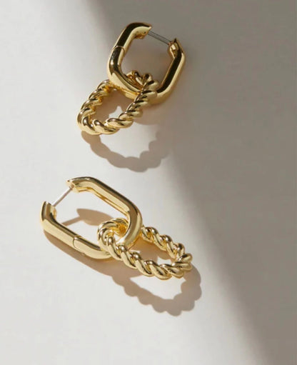Layla Drop Hoop Earrings
