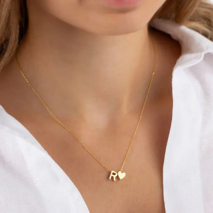 Heart & Initial Necklace