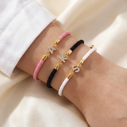 Adjustable Letter Initial Bracelet
