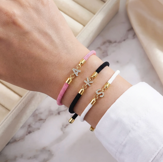 Adjustable Letter Initial Bracelet