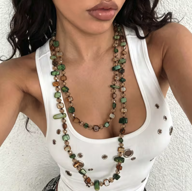 Bohemian Terra Stone Layered Necklace