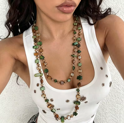 Bohemian Terra Stone Layered Necklace