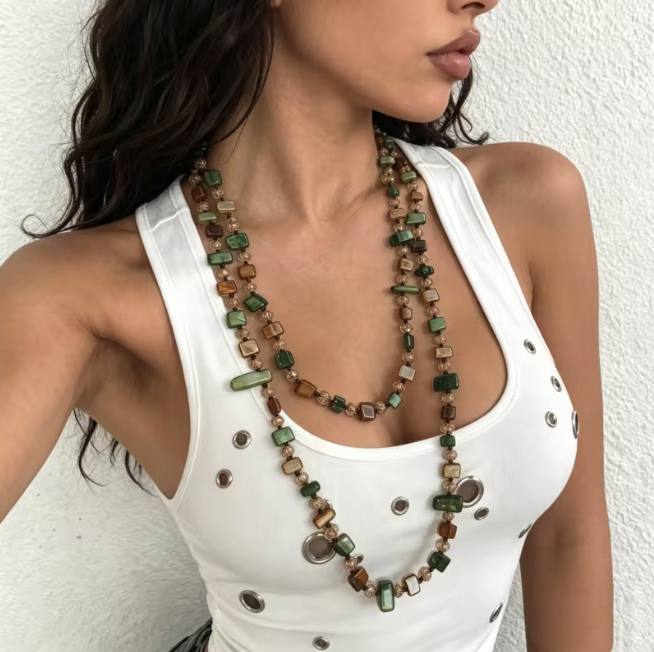 Bohemian Terra Stone Layered Necklace