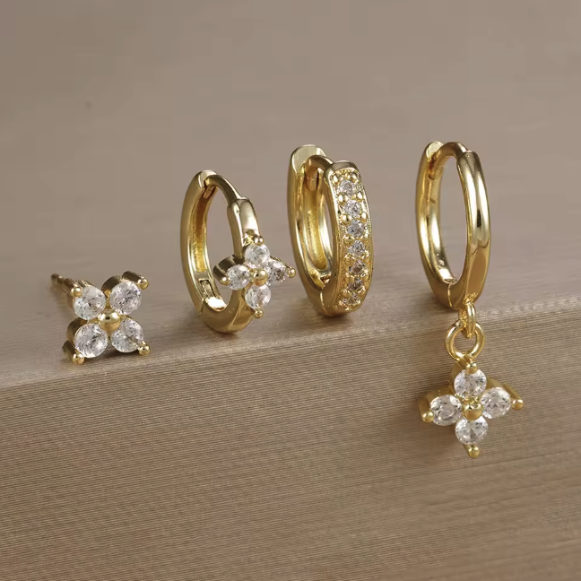 Clover Earring Set 4pcs