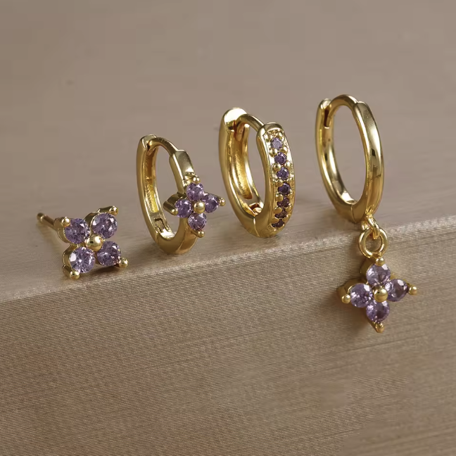 Clover Earring Set 4pcs