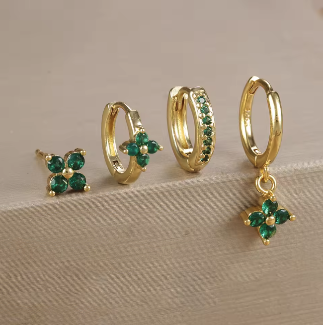 Clover Earring Set 4pcs