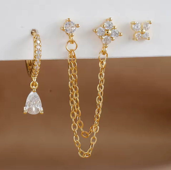 Butterfly Earring Set 4pcs