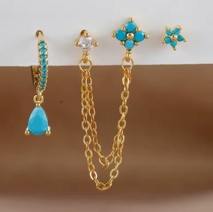 Butterfly Earring Set 4pcs