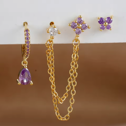 Butterfly Earring Set 4pcs