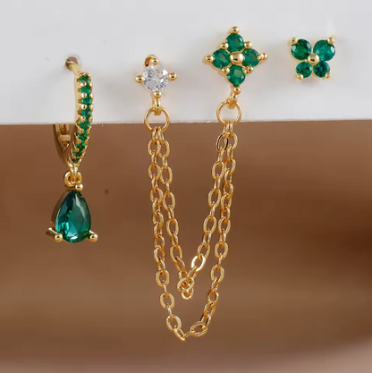 Butterfly Earring Set 4pcs
