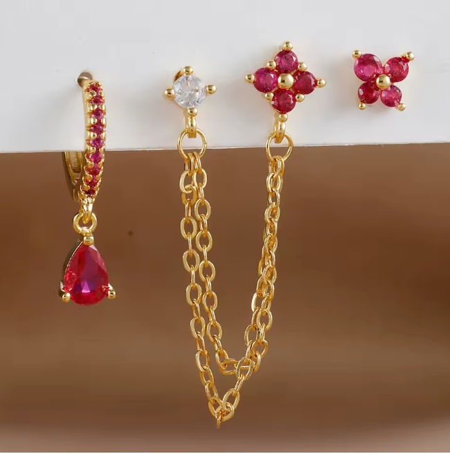 Butterfly Earring Set 4pcs