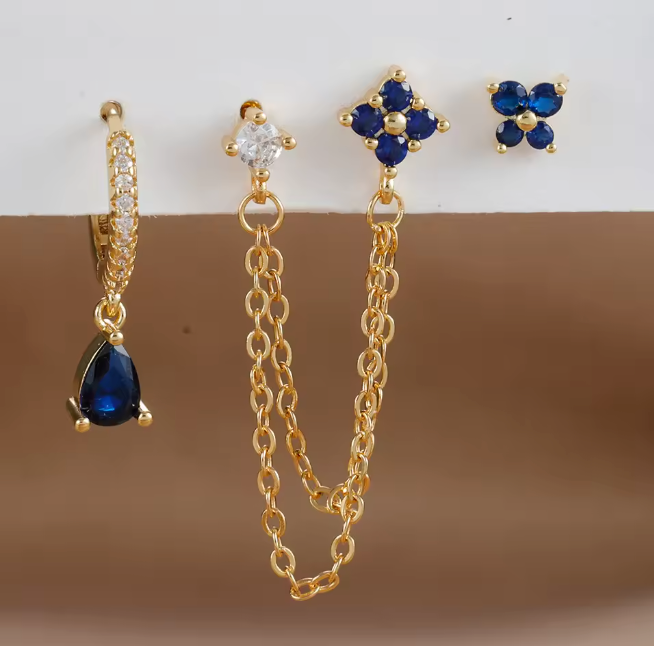 Butterfly Earring Set 4pcs