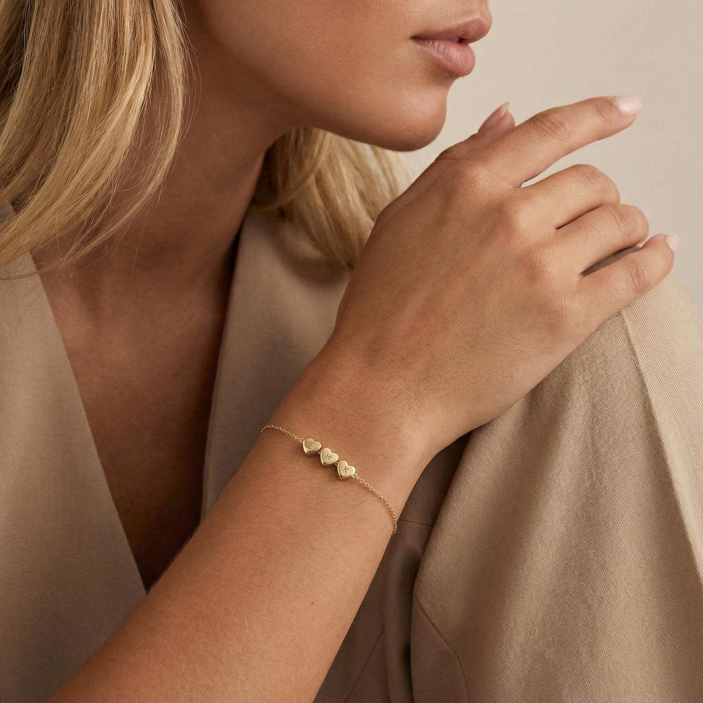 Initial Heart Charm Bracelet