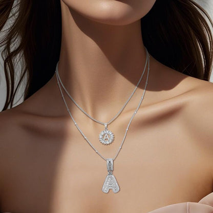 Double Initial Pendant Necklace