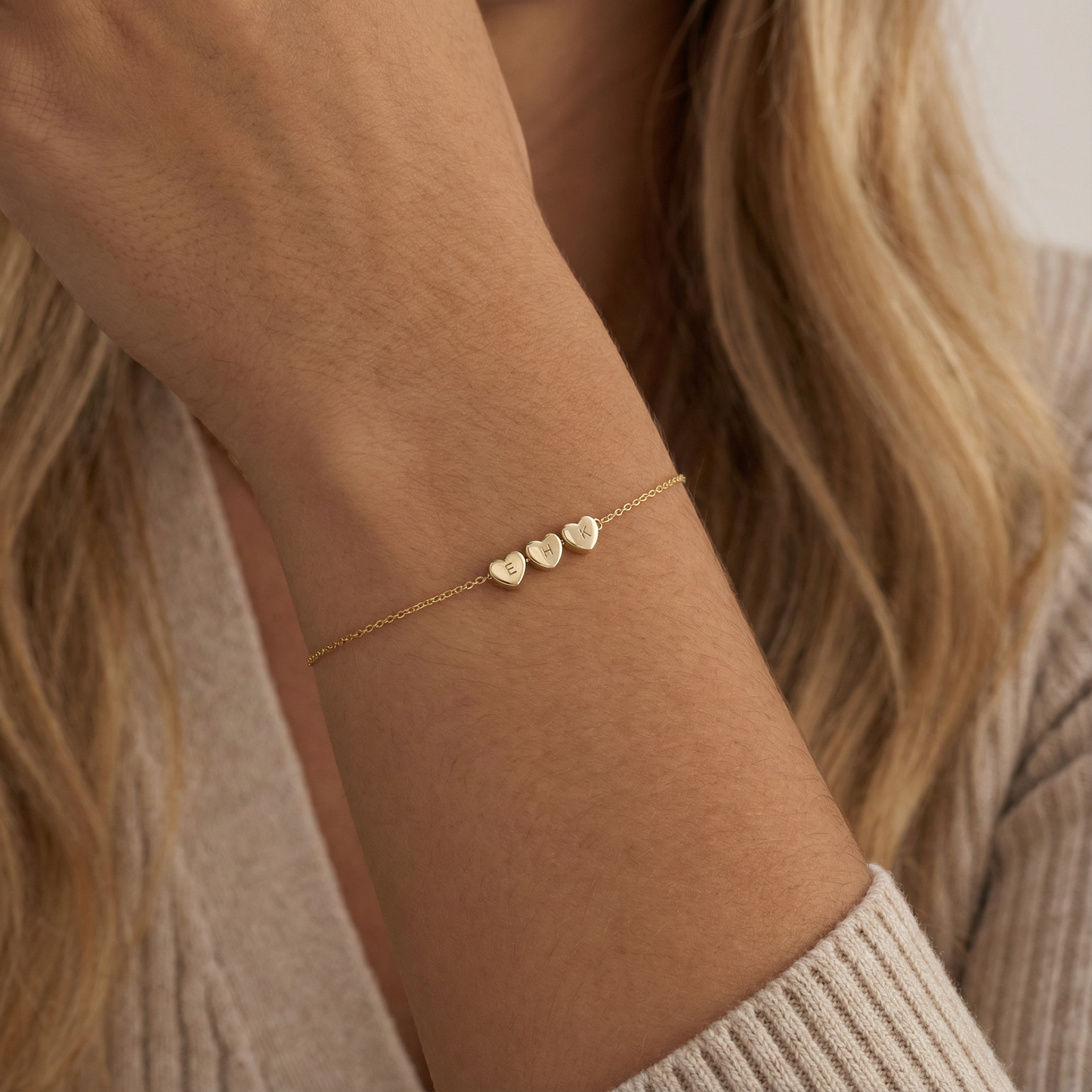 Initial Heart Charm Bracelet