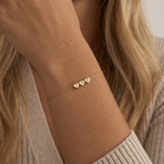 Initial Heart Charm Bracelet