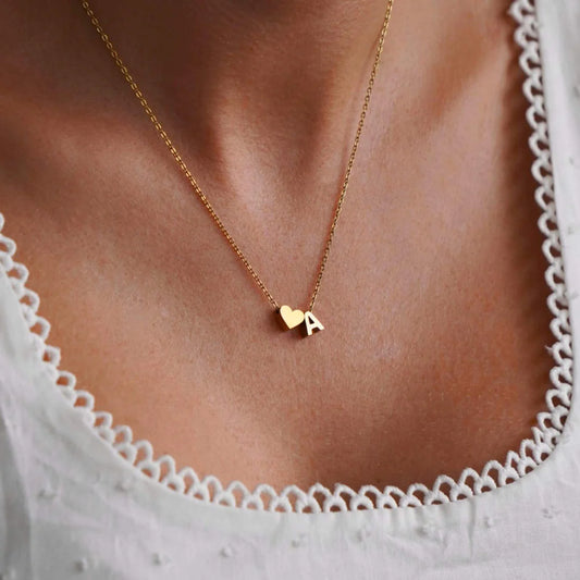 Heart & Initial Necklace