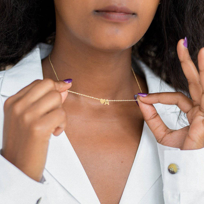 Heart & Initial Necklace