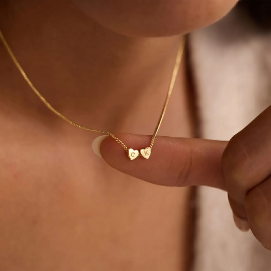 Initial Heart Charm Necklace