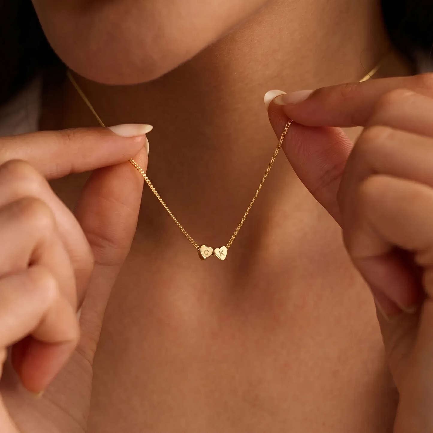 Initial Heart Charm Necklace