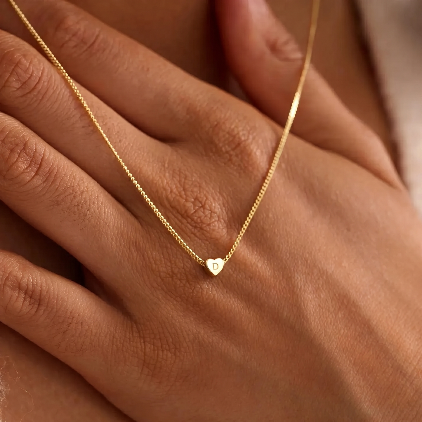 Initial Heart Charm Necklace