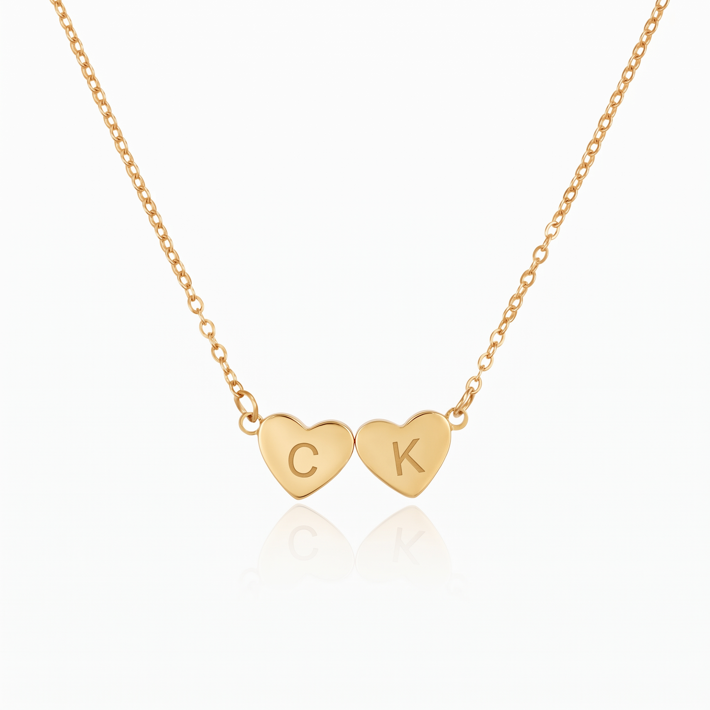 Initial Heart Charm Necklace