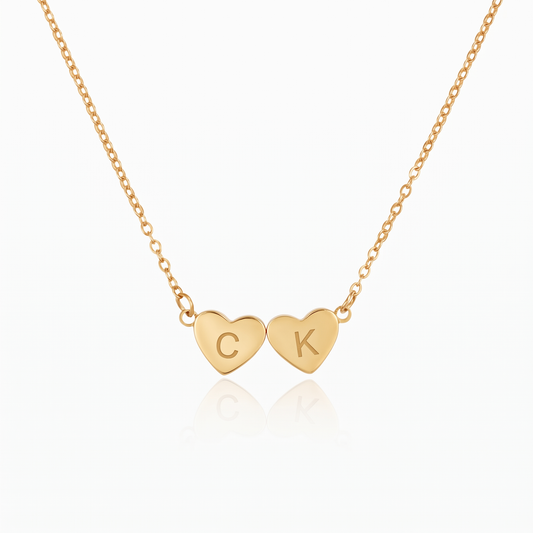 Initial Heart Charm Necklace