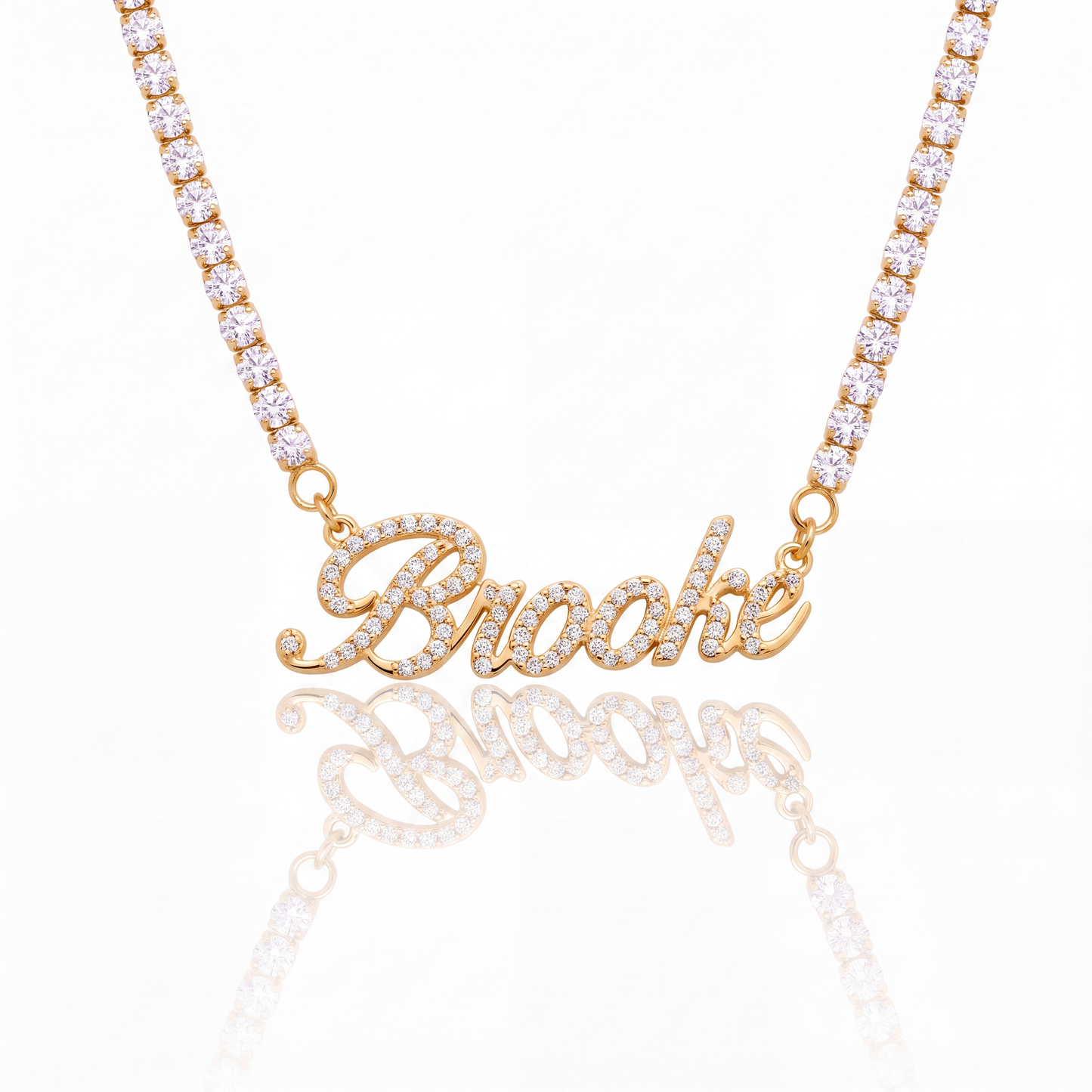 Pave Script Name Necklace