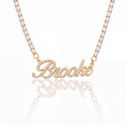 Pave Script Name Necklace