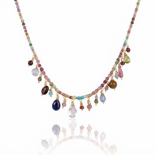 Bohemian Multi Gemstone Necklace