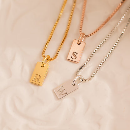 Dainty Initial Tag Necklace