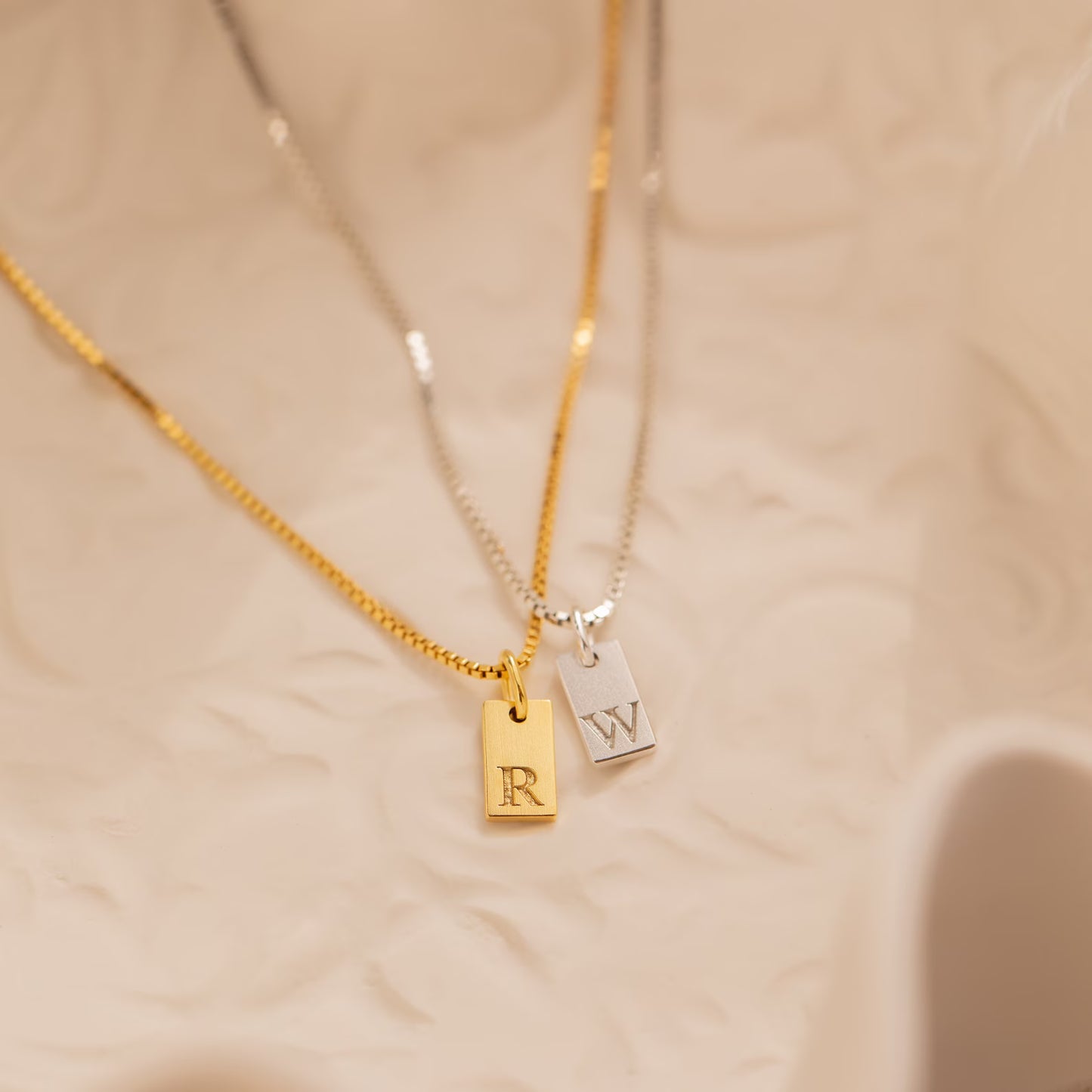 Dainty Initial Tag Necklace