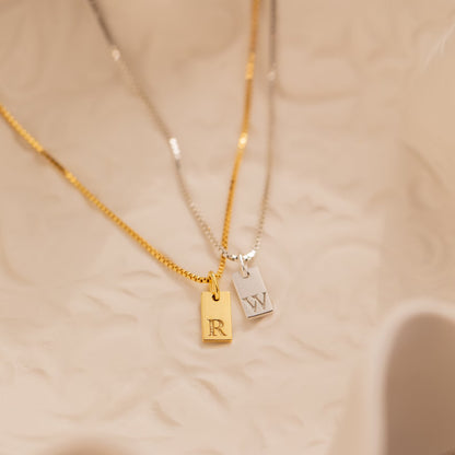 Dainty Initial Tag Necklace
