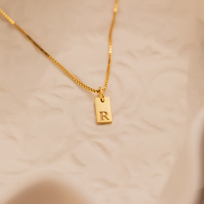 Dainty Initial Tag Necklace
