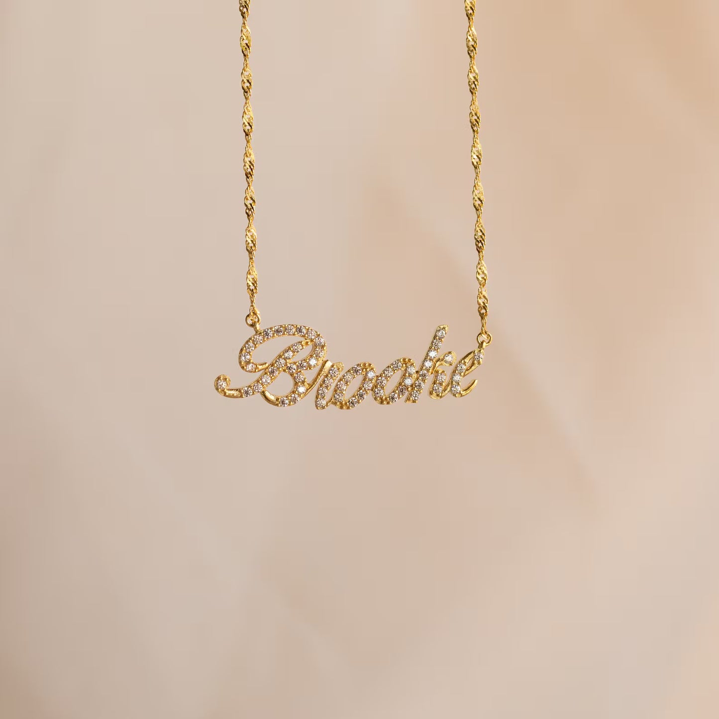 Pave Script Name Necklace