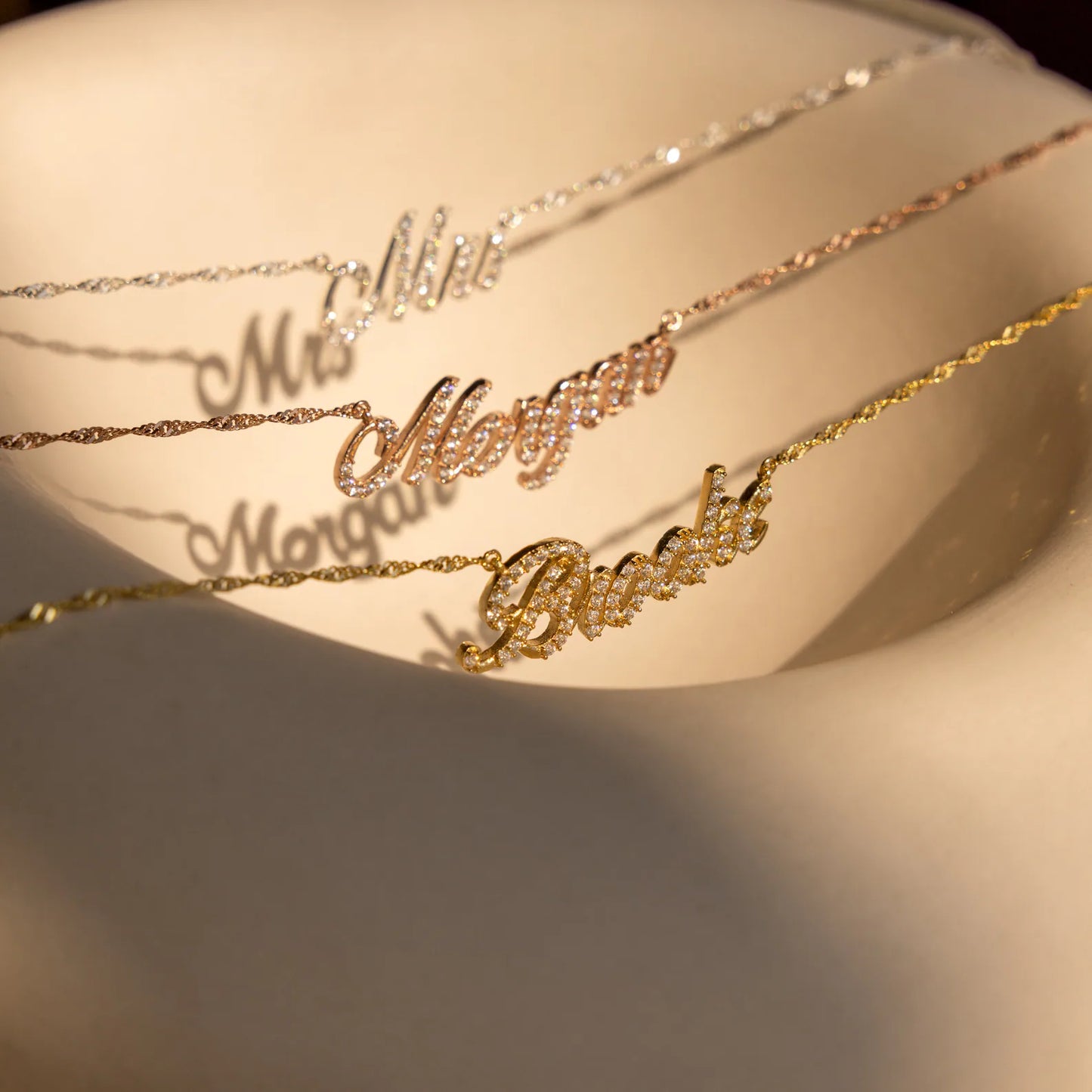 Pave Script Name Necklace