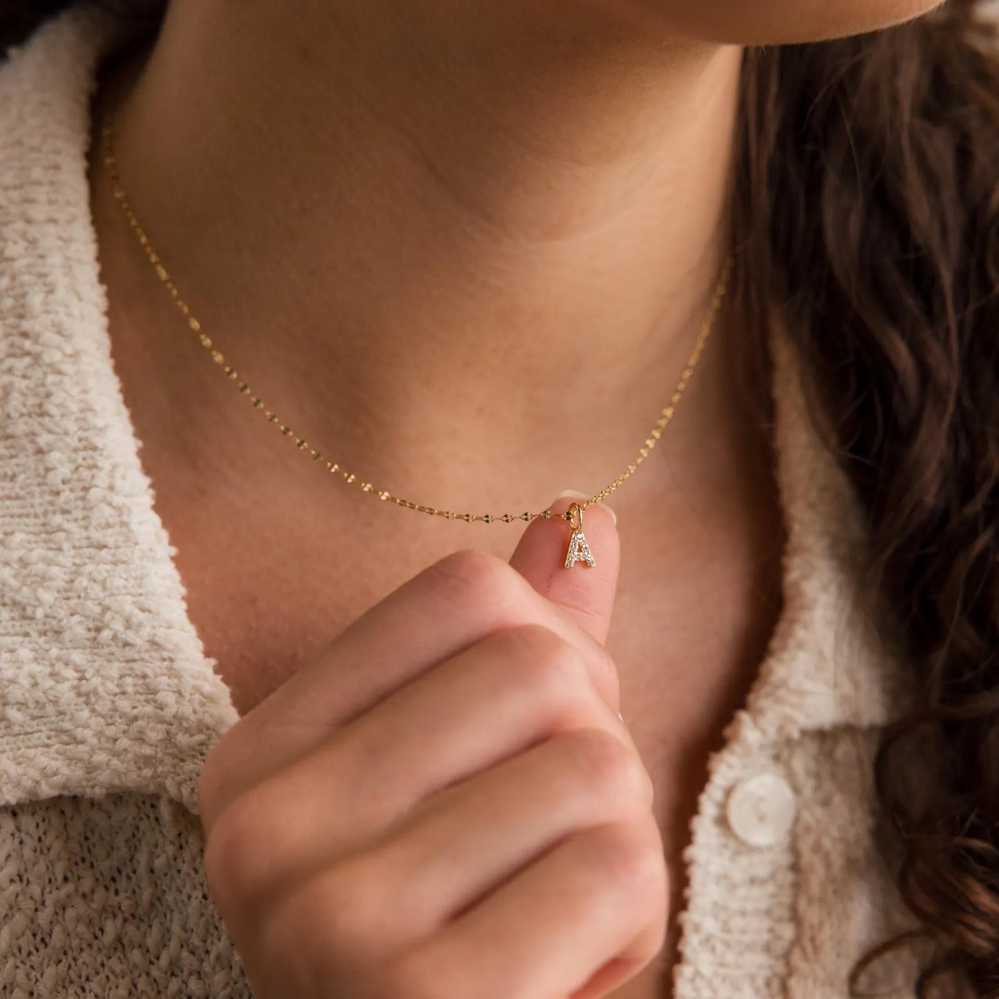 Pavé Initial Pendant Necklace