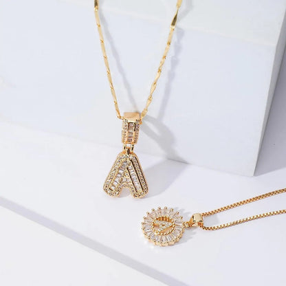 Double Initial Pendant Necklace